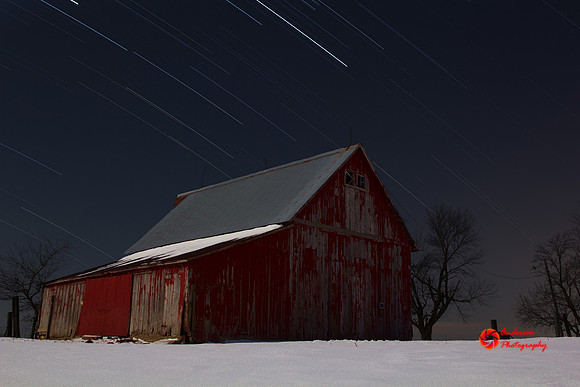 Barn snow trail